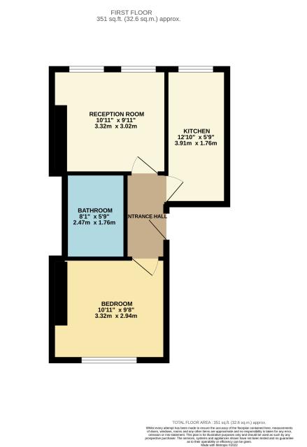 Floorplan of Flat C, 12 Minford Gardens, London