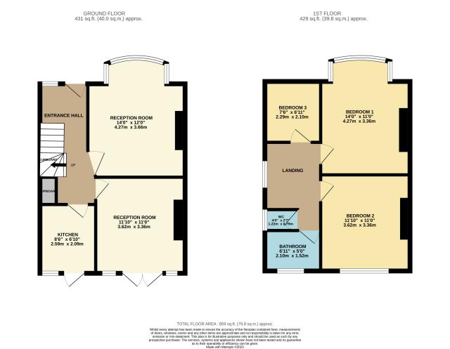 Floorplan of 1 Hughes Road, Hayes, Middlesex